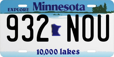 MN license plate 932NOU