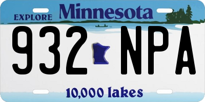 MN license plate 932NPA