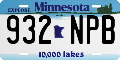 MN license plate 932NPB