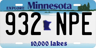 MN license plate 932NPE