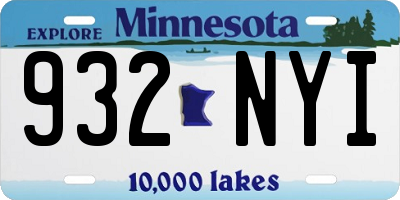 MN license plate 932NYI