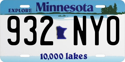 MN license plate 932NYO
