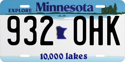 MN license plate 932OHK