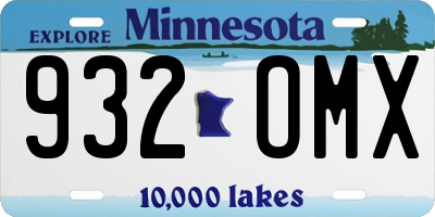 MN license plate 932OMX