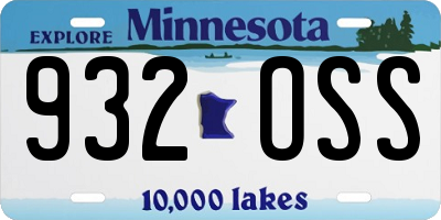 MN license plate 932OSS
