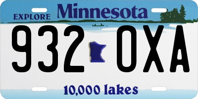 MN license plate 932OXA