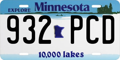 MN license plate 932PCD