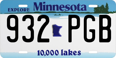 MN license plate 932PGB