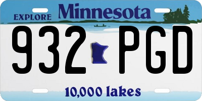 MN license plate 932PGD