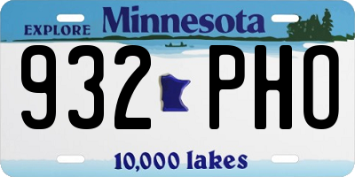 MN license plate 932PHO