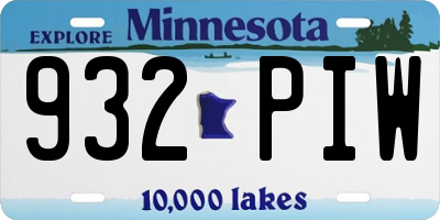 MN license plate 932PIW