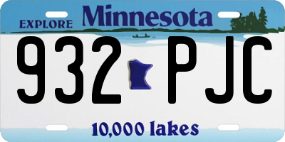 MN license plate 932PJC