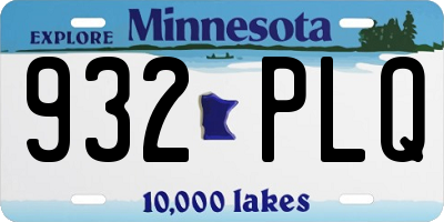 MN license plate 932PLQ