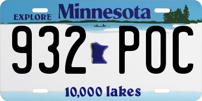 MN license plate 932POC