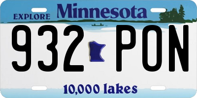 MN license plate 932PON