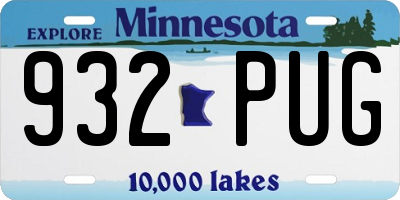 MN license plate 932PUG