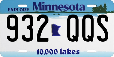 MN license plate 932QQS
