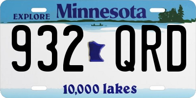 MN license plate 932QRD