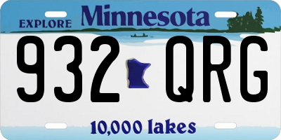 MN license plate 932QRG
