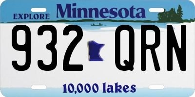 MN license plate 932QRN