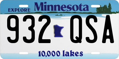 MN license plate 932QSA