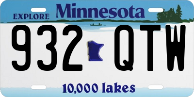 MN license plate 932QTW