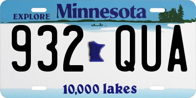 MN license plate 932QUA