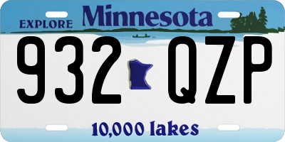 MN license plate 932QZP