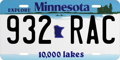 MN license plate 932RAC