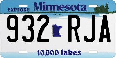 MN license plate 932RJA
