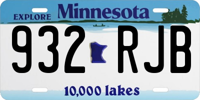 MN license plate 932RJB