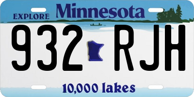 MN license plate 932RJH