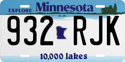 MN license plate 932RJK