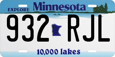 MN license plate 932RJL