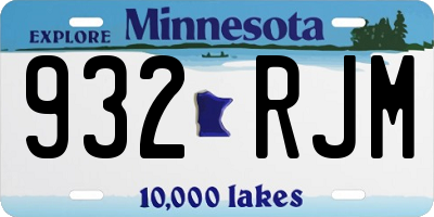 MN license plate 932RJM