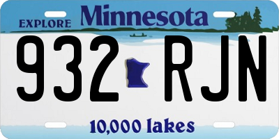 MN license plate 932RJN
