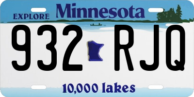 MN license plate 932RJQ