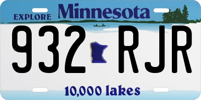 MN license plate 932RJR