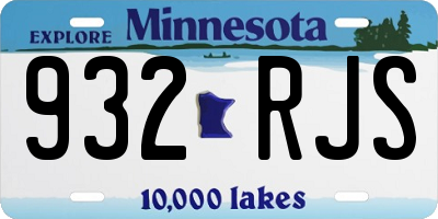 MN license plate 932RJS