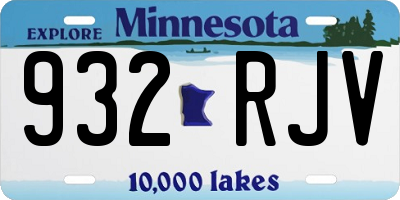 MN license plate 932RJV
