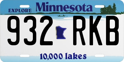 MN license plate 932RKB