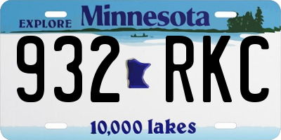 MN license plate 932RKC