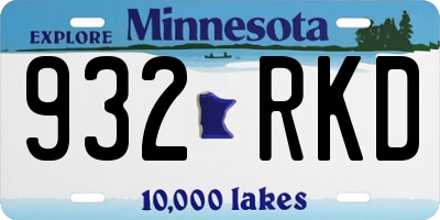MN license plate 932RKD