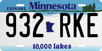 MN license plate 932RKE