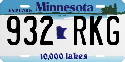 MN license plate 932RKG