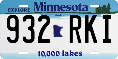 MN license plate 932RKI