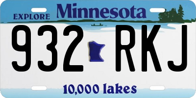 MN license plate 932RKJ