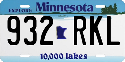 MN license plate 932RKL