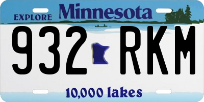 MN license plate 932RKM