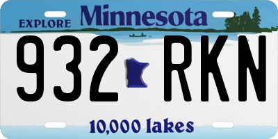 MN license plate 932RKN